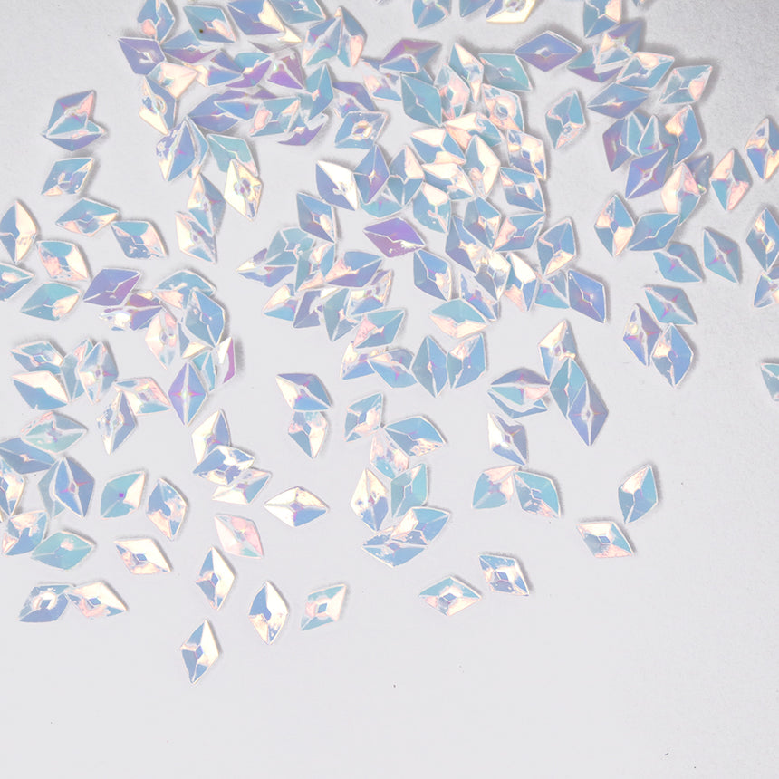 Paillettes rombo 3D flakies colori cangianti - decorazioni per unghie in barattolino - bianco ghiacco - 05
