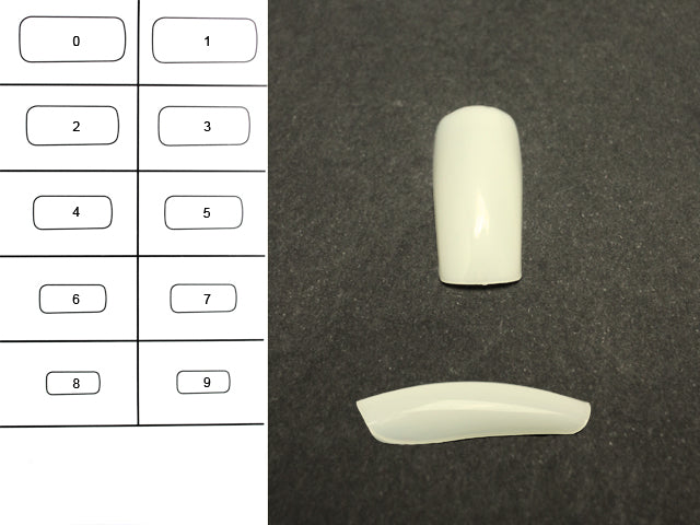 100 Tips in Box Unghia Quadra colore: Avorio - con scalino