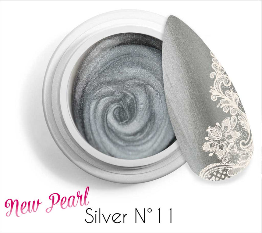 11 - Silver - New Pearl Gel UV Colorato Perlato 5ml