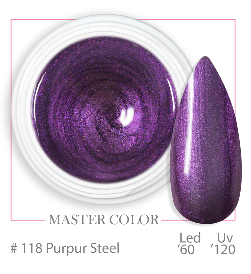 118 - Purpur Steel - Master Color - Gel color UV LED - 5ml
