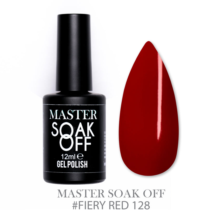 128 - Fiery Red - Master Color Soak Off 12 ml