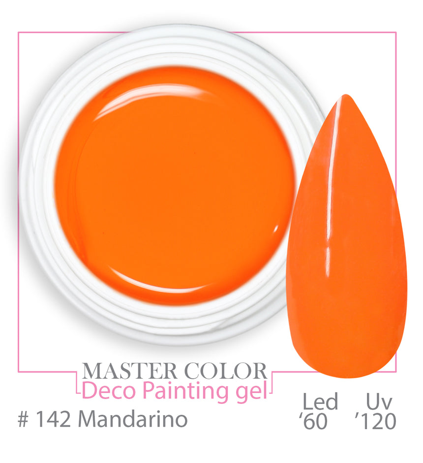 142 - Mandarino - Master Color "Deco Painting Gel " - Linea Professionale di Gel Colorati - 5ml