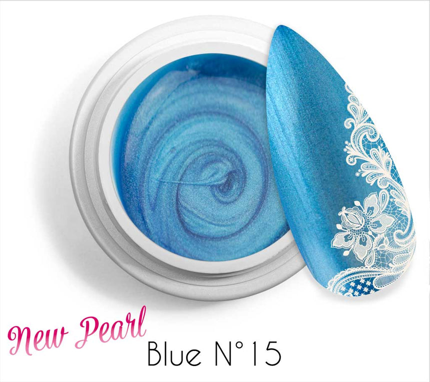 15 - Blue - New Pearl Gel UV Colorato Perlato 5ml