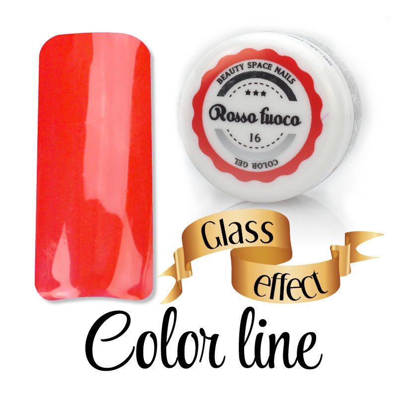16 - Rosso fuoco - Glass Effect - Gel UV Colorato - Color line - 5ml