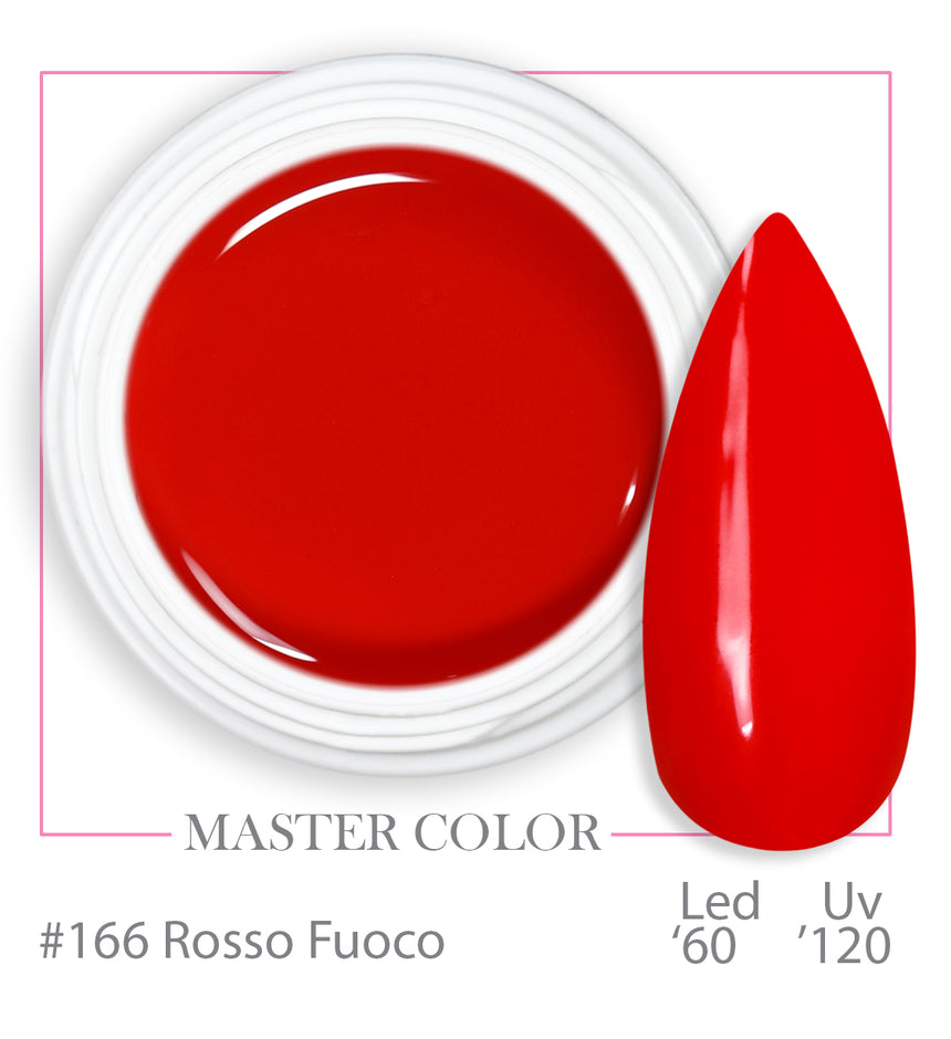 166 - Rosso Fuoco - Master Color - Gel color UV LED - 5ml