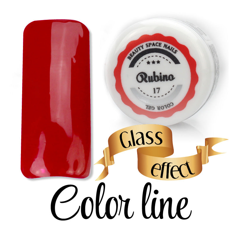 17 - Rubino - Glass Effect - Gel UV Colorato - Color line - 5ml
