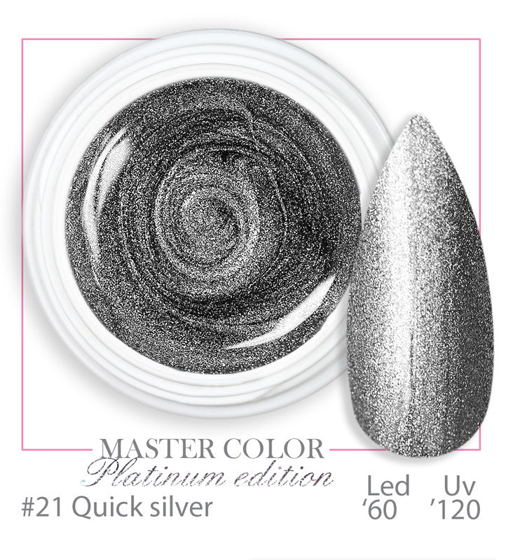 021 - Quick silver - Master Color "PLATINUM" Gel color UV LED - 5ml