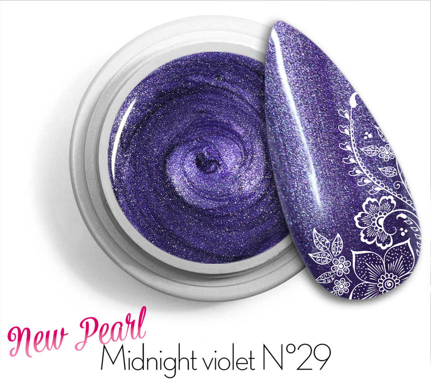 29 - Midnight violet - New Pearl Gel UV Colorato Perlato 5ml