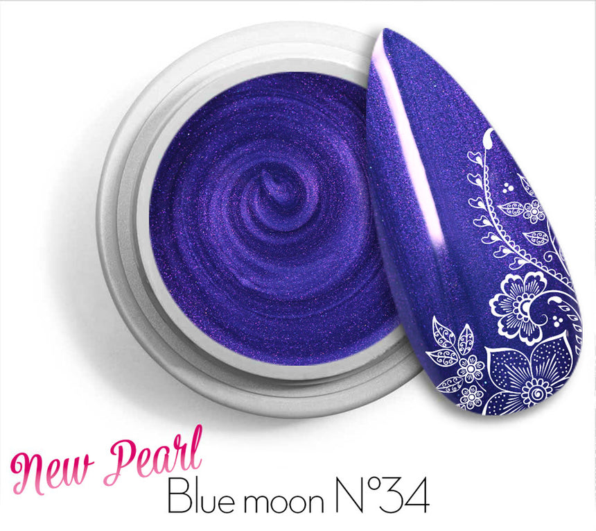 34 - Blue moon - New Pearl Gel UV Colorato Perlato 5ml
