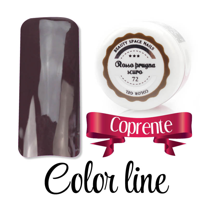 72 - Rosso prugna scuro - Coprente - Gel UV Colorato - Color line - 5ml