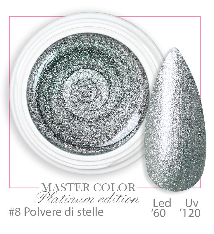 008 - Polvere di stelle - Master Color - "PLATINUM" Gel color UV LED - 5ml