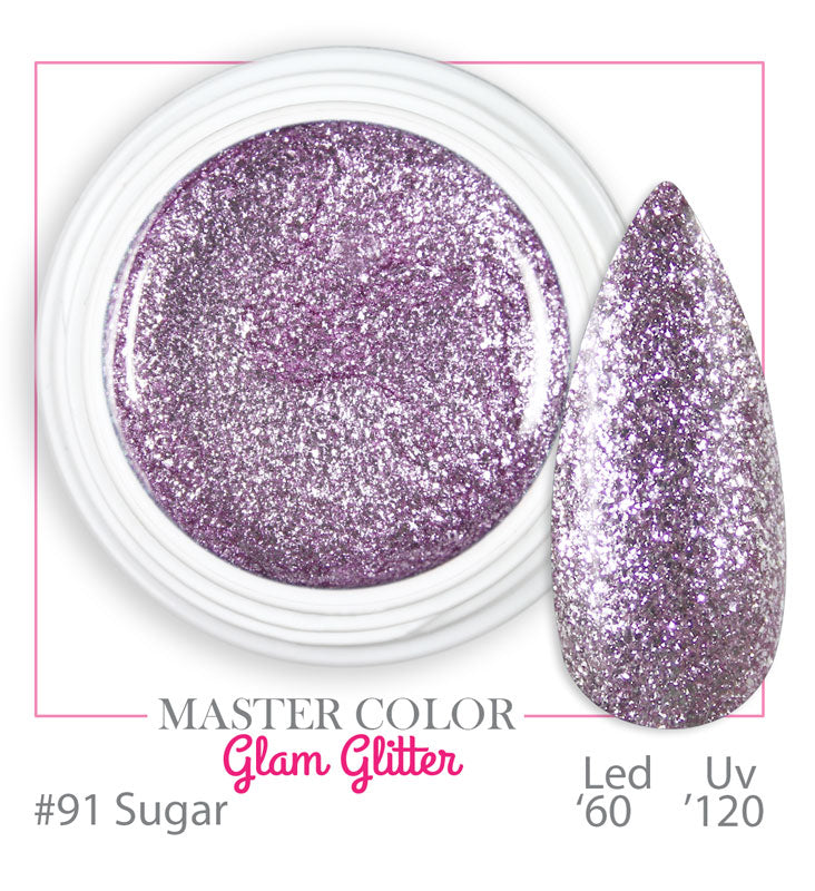 091 - Sugar - Glam Glitter - Master Color - Gel color UV LED - 5ml