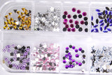 Box 12 decorazioni per unghie e nail art - strass colorati varie forme e grandezze