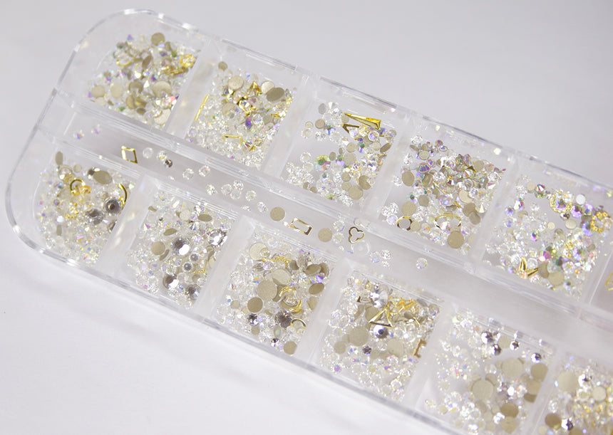 Box 12 decorazioni per unghie e nail art - pietre preziose e diamantini –  Beauty Space Nails