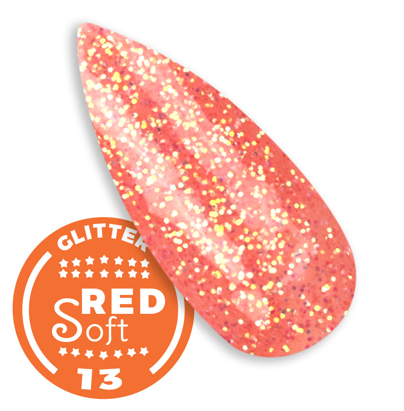 Gel color Glitter costruttore trasparente UV e Led 5ml - RED SOFT 13