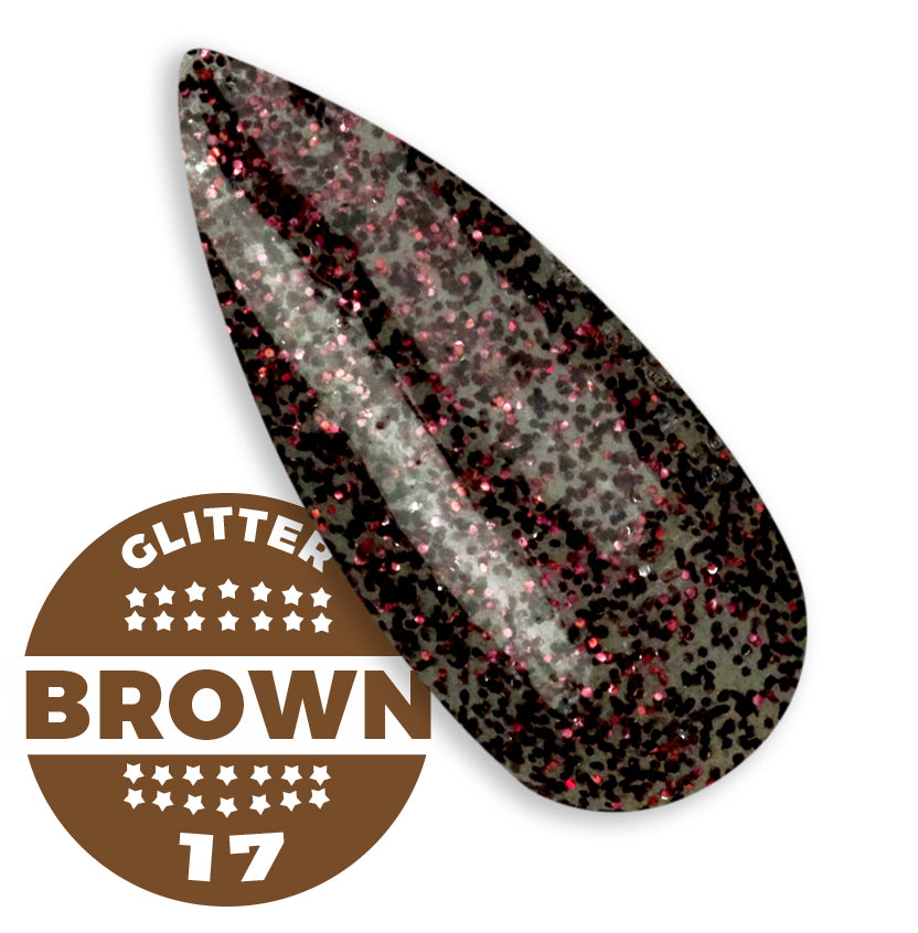 Gel color Glitter trasparente effetto vetro UV e Led 5ml - BROWN 17