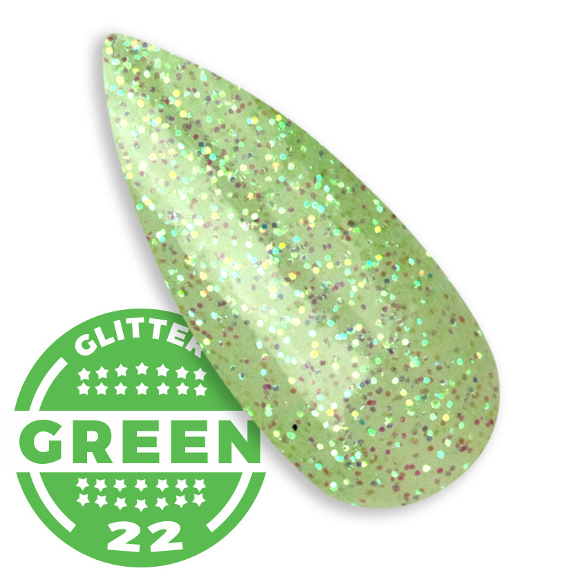 Gel color Glitter costruttore trasparente UV e Led 5ml - GREEN 22
