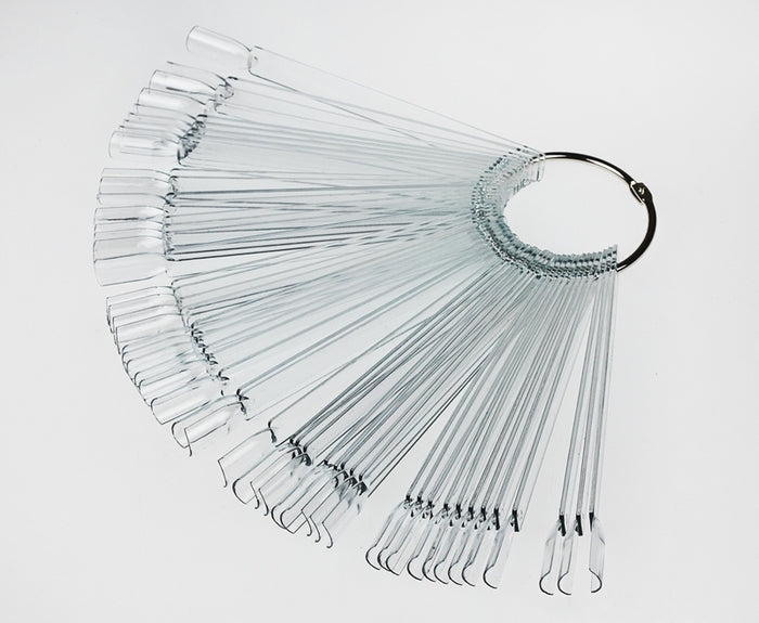 ESPOSITORE DISPLAY A VENTAGLIO 50 TIP TRASPARENTI CON ANELLO