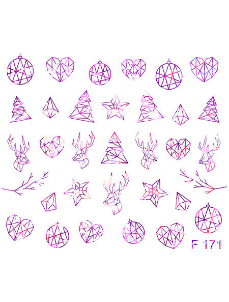 Stickers Adesivi Nail Art Water decals  Natalizi lila decore