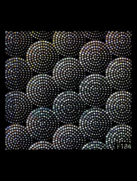 Stickers Adesivi Nail Art Water decals  con cerchi multicolor olografici