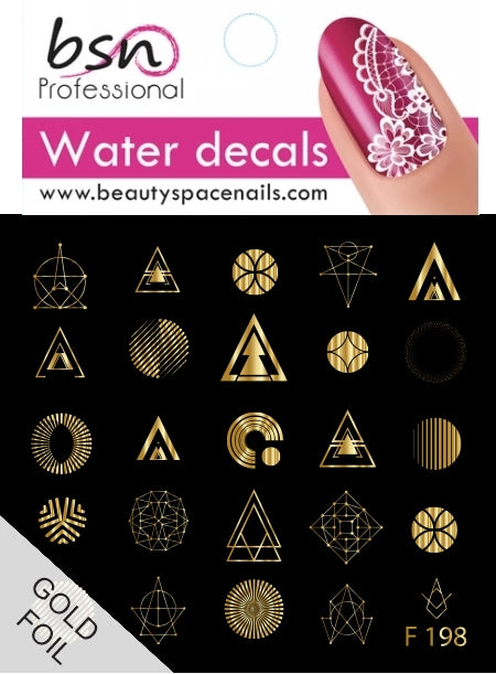 Stickers Adesivi Nail Art Water decals motivi mistici - gold