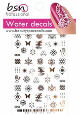 Stickers Adesivi Nail Art Water decals motivi mistici - gold