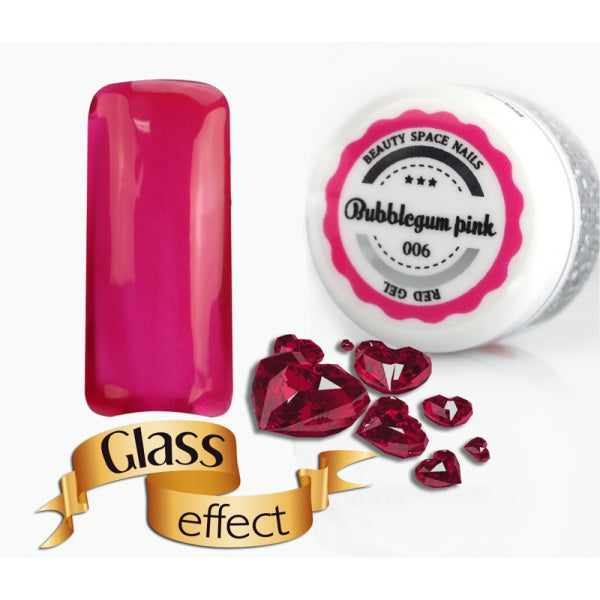 Gel UV Colorato - Red Line - 006 - Bubblegum Pink -Glass Effect - 5ml
