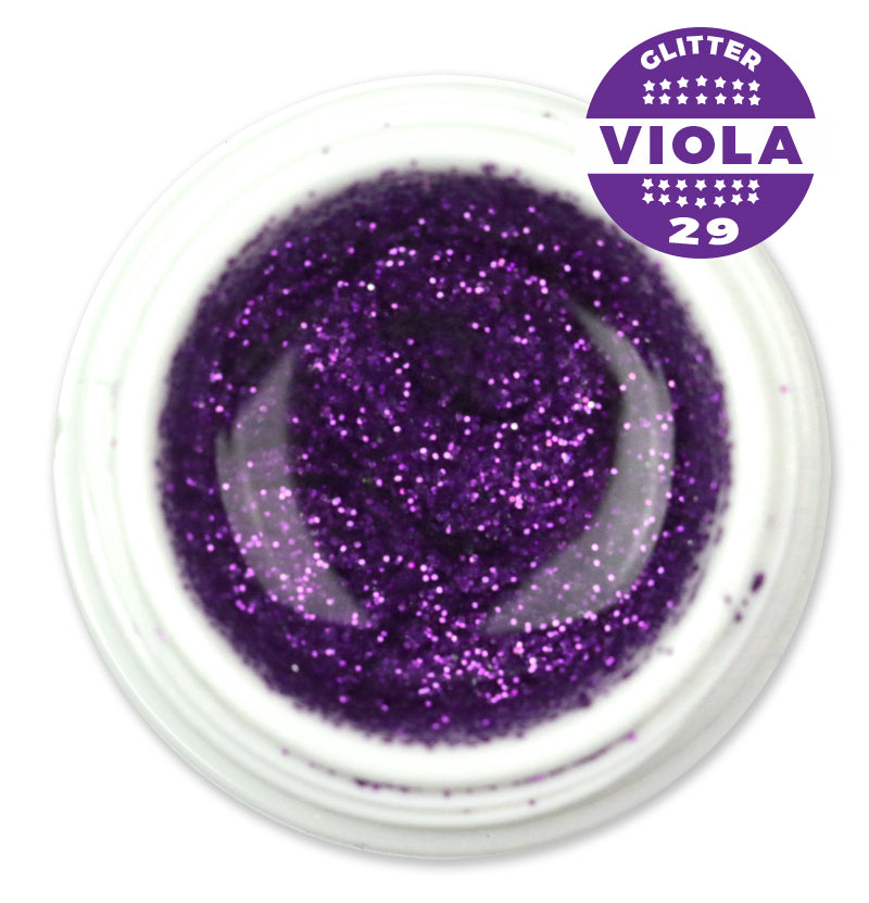 Gel color Glitter costruttore trasparente UV e Led 5ml - VIOLA 29