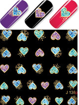 Stickers Adesivi Nail art Water decals romantic heart