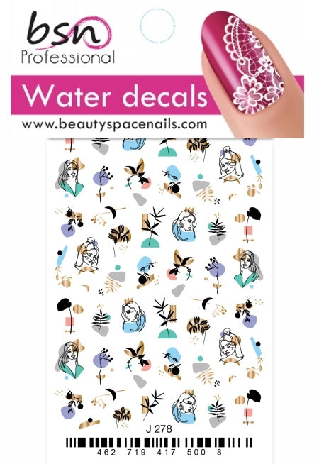 Stickers Adesivi Nail Art Water decals motivi volti donna