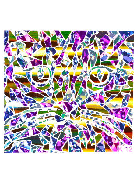 Stickers Adesivi Nail Art Water decals "cat mosaic" effetto metal multicolor olografico - carnevale
