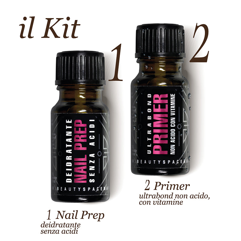 KIT Nail Prep + Primer - Deidratante e  Ultrabond Primer aggrappante - Senza acidi