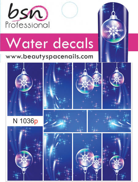 Stickers Adesivi Nail Art Water decals  Natalizi con decori albero di natale