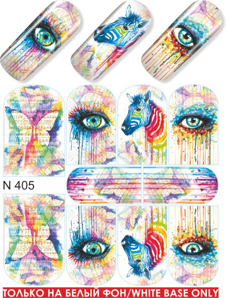 Stickers Adesivi Nail Art Water decals disegno pieno