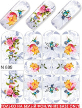 Stickers Adesivi Nail Art Water decals disegno pieno