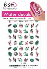 Stickers Adesivi Nail Art Water decals motivi volti e foglie