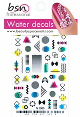 Stickers Adesivi Nail Art Water decals motivi geometrici colorati