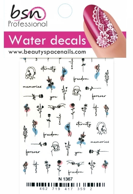 Stickers Adesivi Nail Art Water decals motivi freedom
