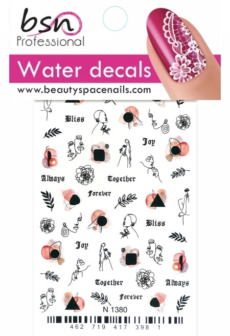 Stickers Adesivi Nail Art Water decals motivi always, together