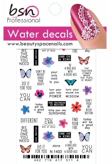 Stickers Adesivi Nail Art Water decals motivi you can
