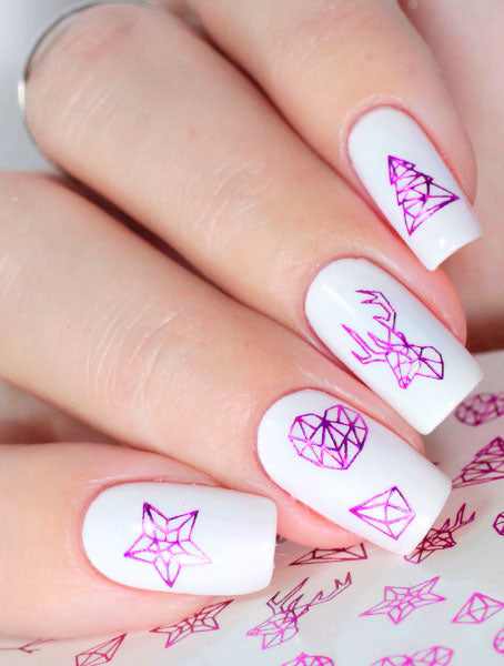 Stickers Adesivi Nail Art Water decals  Natalizi lila decore