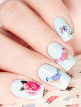 Stickers Adesivi Nail Art Water decals con uccellini, rose e fiori