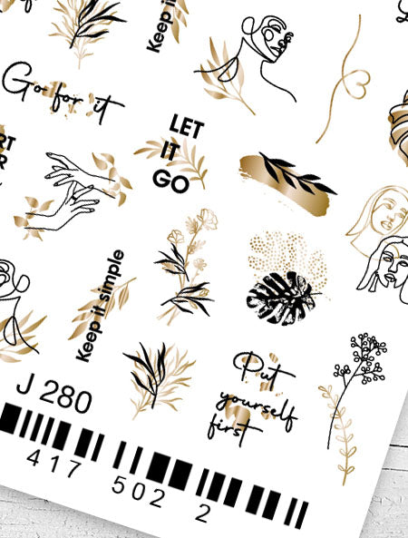 Stickers Adesivi Nail Art Water decals motivi frasi e volti donna