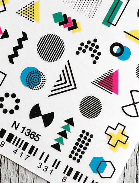 Stickers Adesivi Nail Art Water decals motivi geometrici colorati
