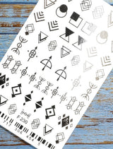 Stickers Adesivi Nail Art Water decals motivi geometrici - silver