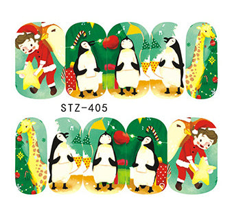 Stickers Adesivi Nail Art Water decals serie natalizia stz-405