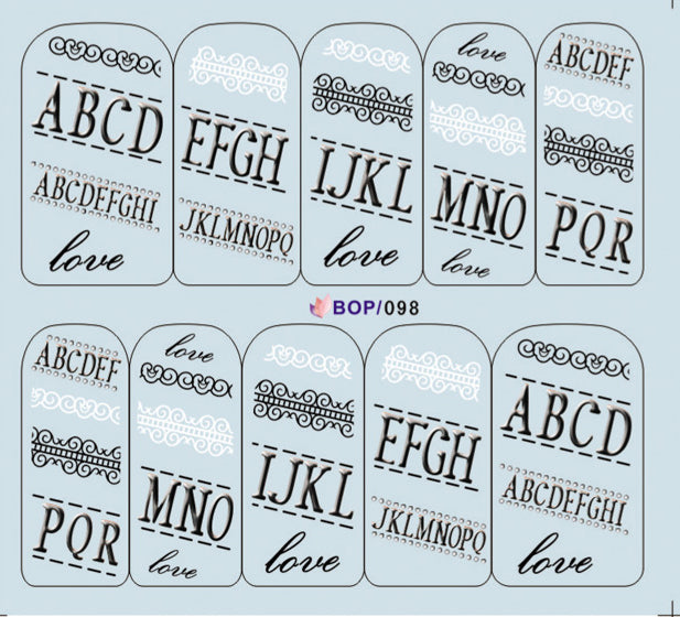 Water decals traferibili stickers tattoo ad acqua adesivi decalcabili BOP098