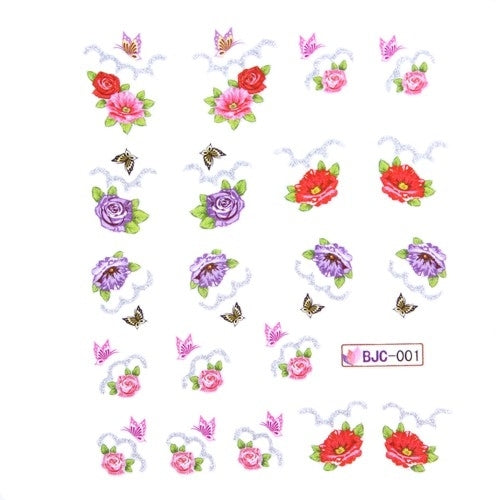 Stickers Adesivi Nail Art Water decals Flower Edition BJC-001