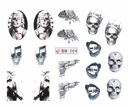 Water decals traferibili stickers tattoo ad acqua adesivi decalcabili BN-204