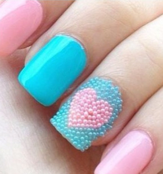 Pot de décorations pour nail art à micro-perles rouges métallisées 